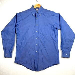 Men's BROOKS BROTHERS Blue Long Sleeve Dress Shirt Size 15/34